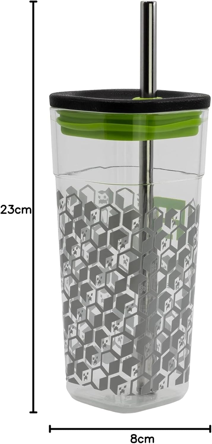 Gobelet Minecraft en acrylique avec paille en acier inoxydable 540 ML – Image 6