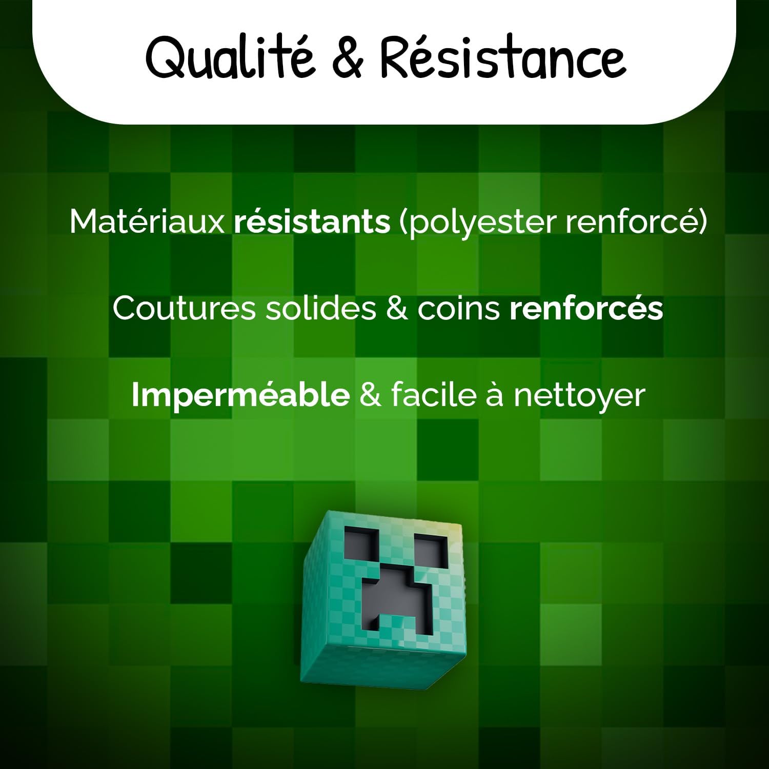 Cartable primaire Minecraft 38 cm grand rangement noir et rouge – Image 6