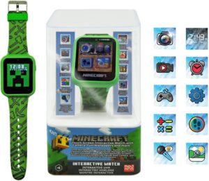 Montre interactive Minecraft pour enfants avec 6 jeux et USB rechargeable