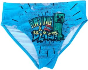 Slip de bain Minecraft Creeper en polyester et élasthanne