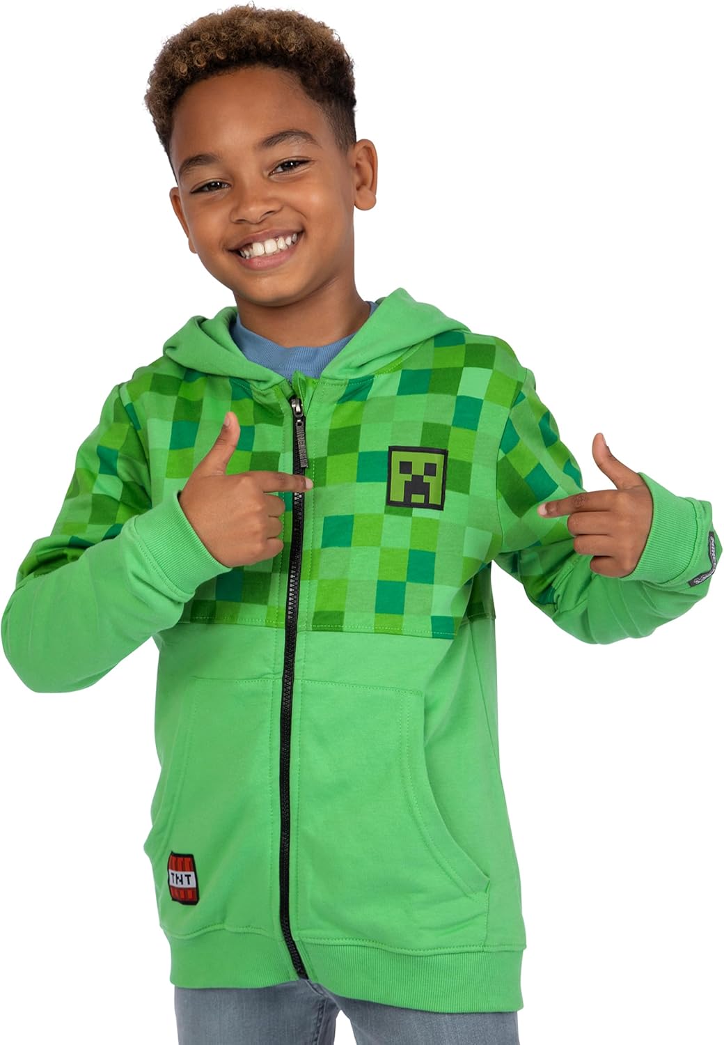 Sweat zippé à capuche Minecraft garçon en 100 % coton – Image 3