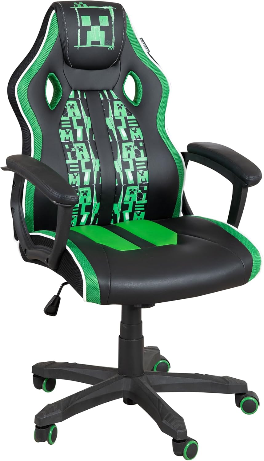 Chaise gaming Minecraft pivotante 360° rembourrée