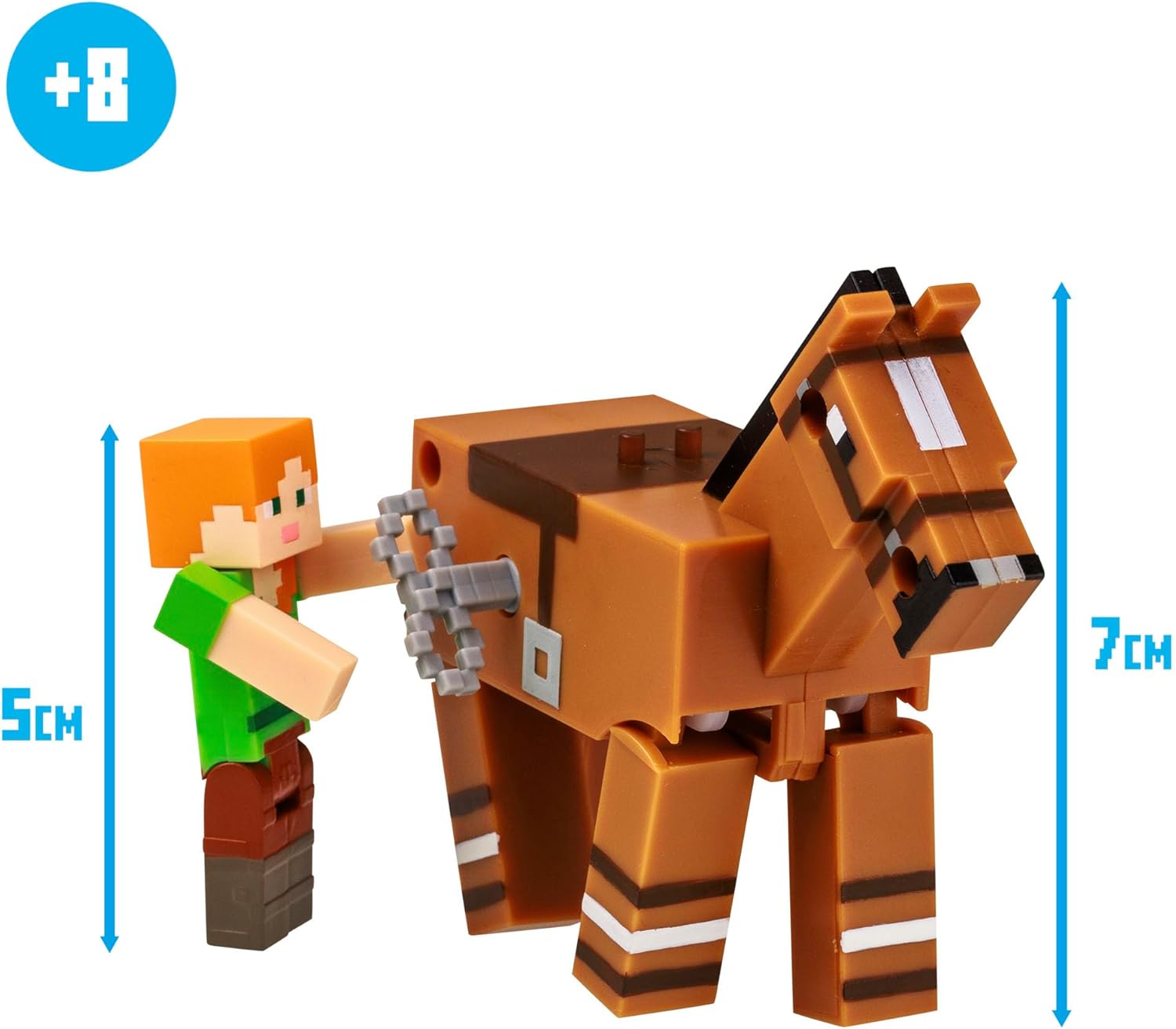 Figurine Minecraft Alex à cheval avec mouvement Bizak 64110030 – Image 2
