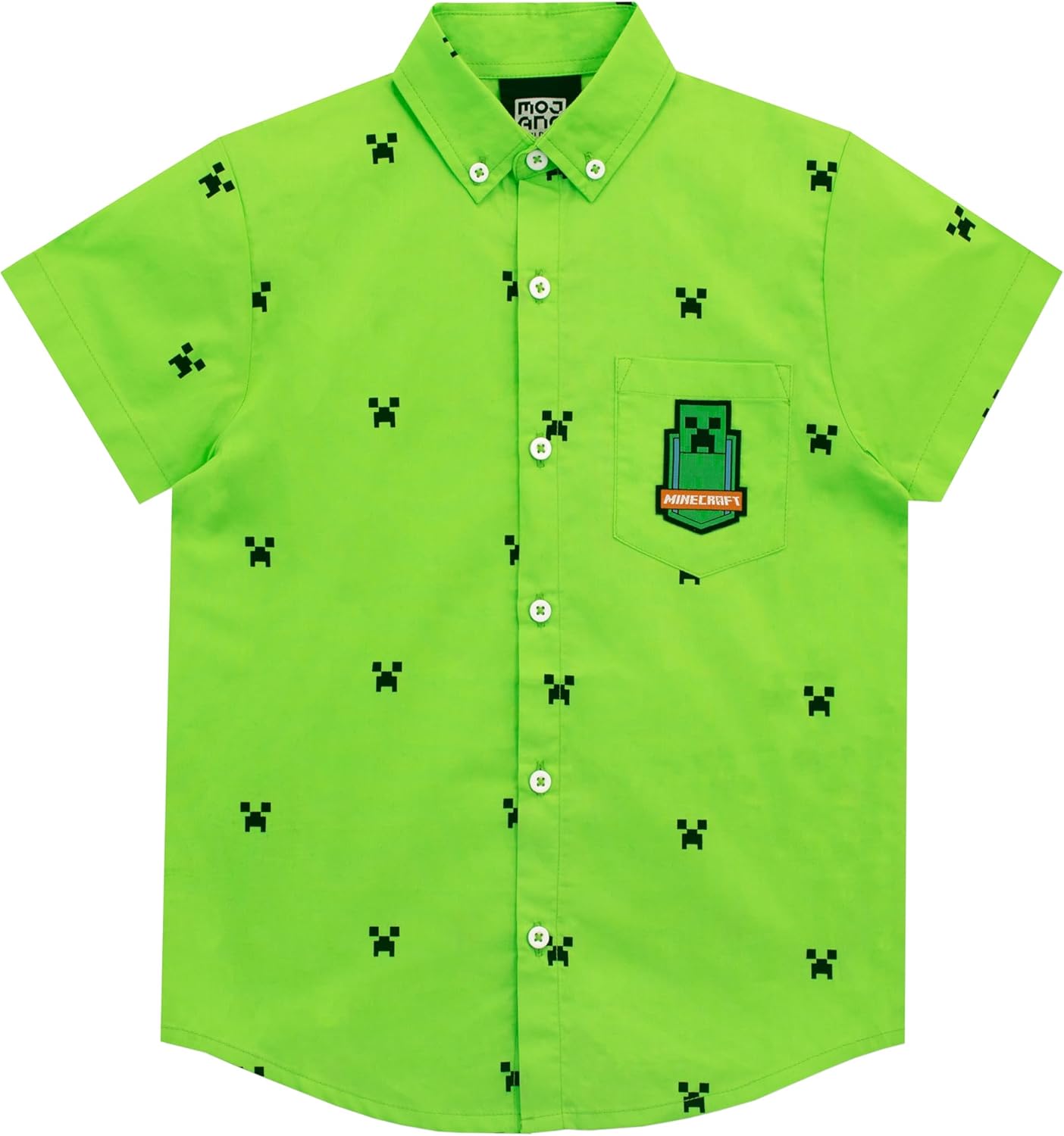 Chemise garçon Minecraft verte avec poche Creeper