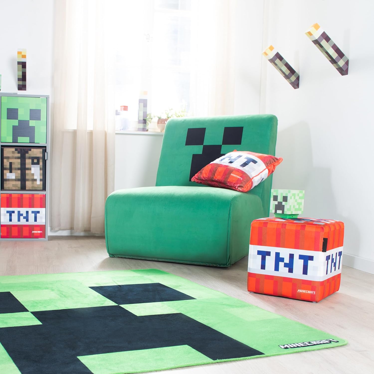 Tapis Creeper Minecraft vert 120 x 120 cm – Image 3