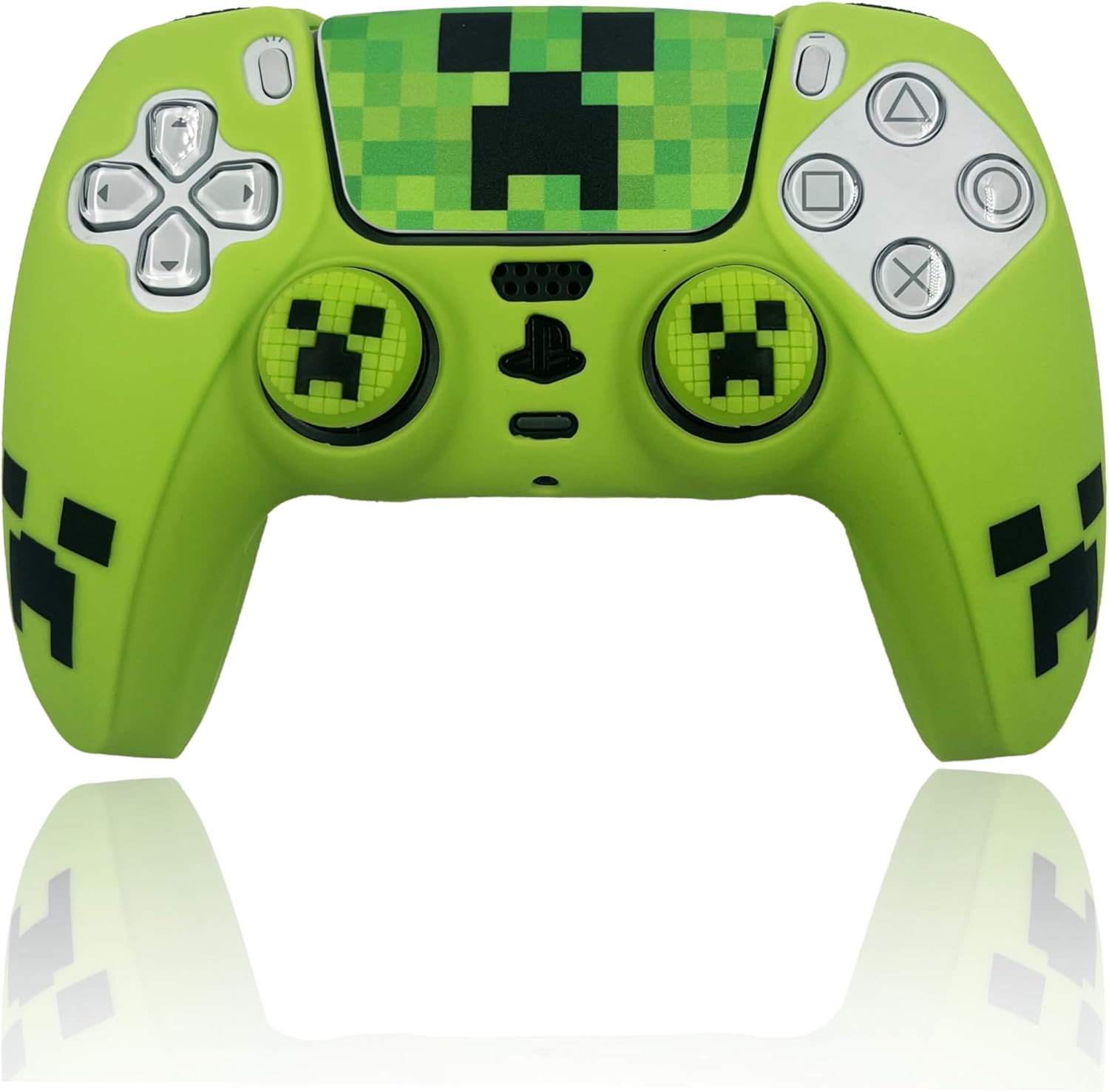 Coque silicone Minecraft pour manette PS 5 avec 2 grips