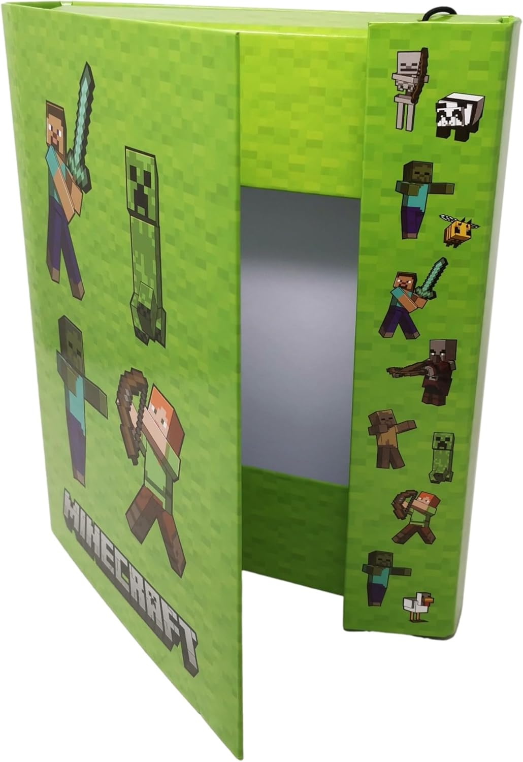 Classeur A4 Minecraft vert pour cartable avec rabat intérieur – Image 4