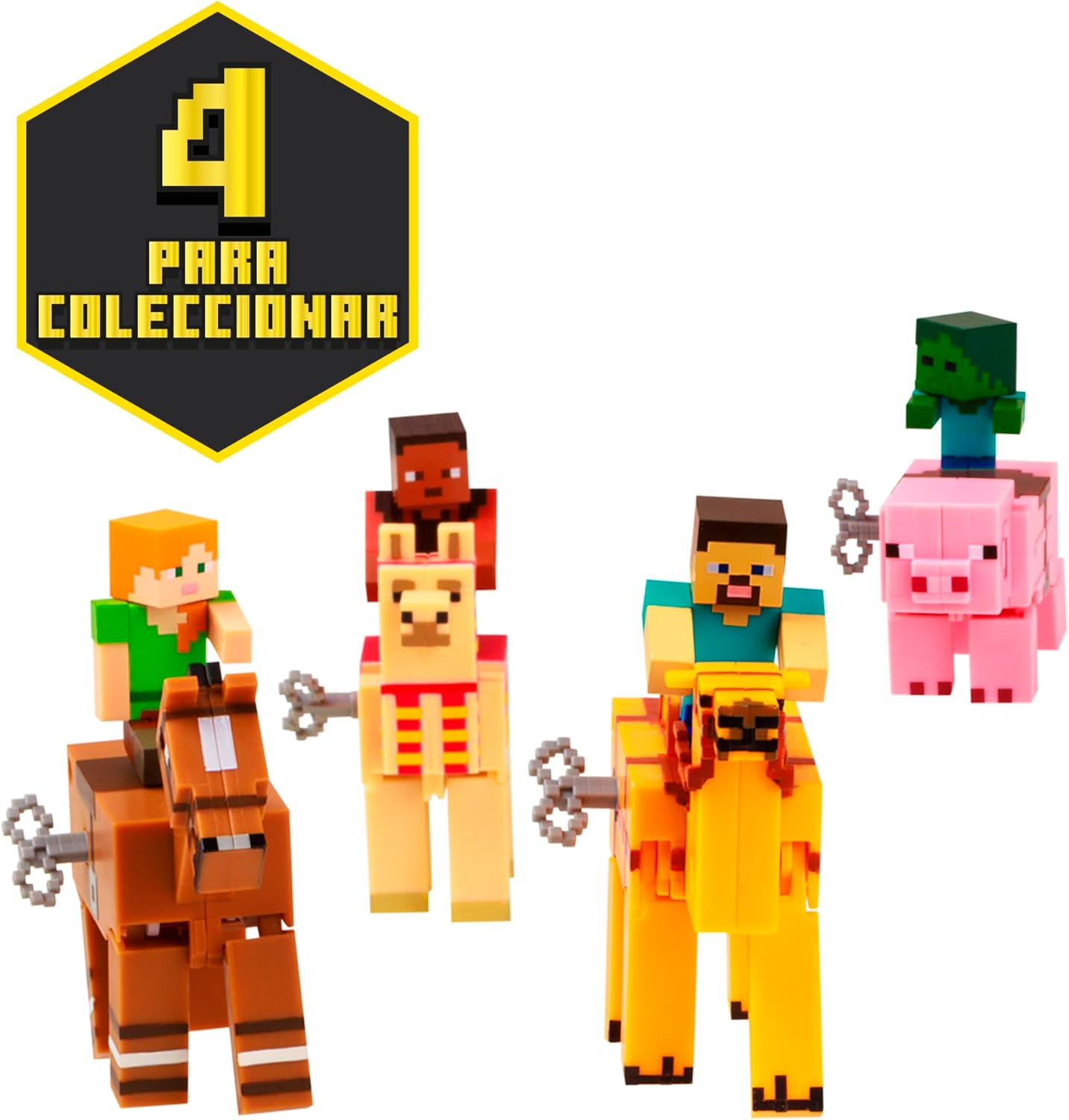 Figurine Minecraft Alex à cheval avec mouvement Bizak 64110030 – Image 3
