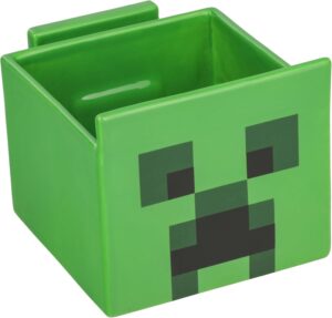 Bol à collation Minecraft Creeper 2 en 1 en céramique avec support téléphone
