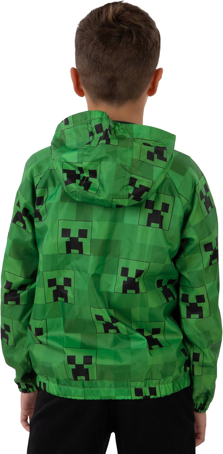 Manteau imperméable Minecraft Creeper pour enfant – Image 4