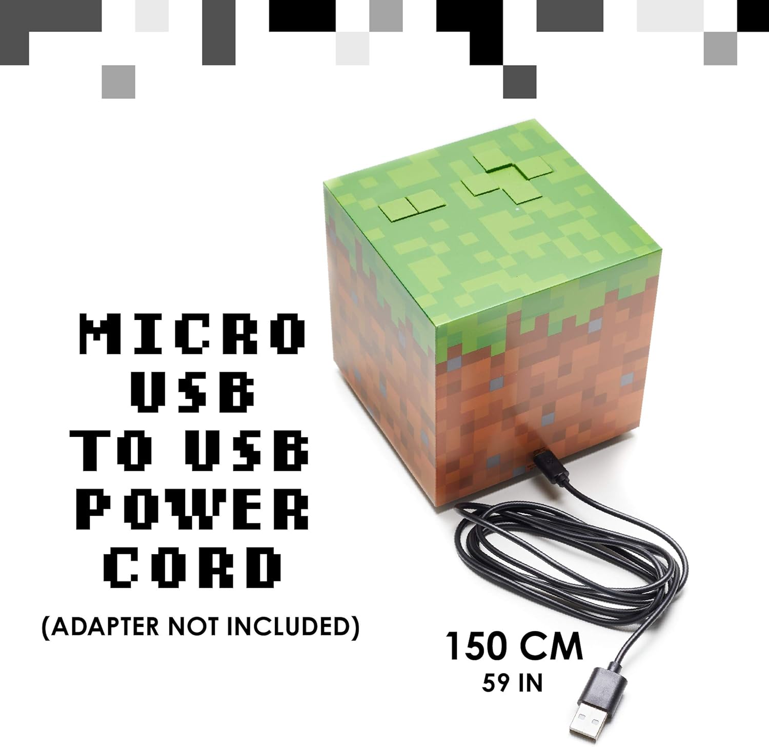 Réveil digital Minecraft bloc d'herbe avec lumière et musique, vert – Image 5
