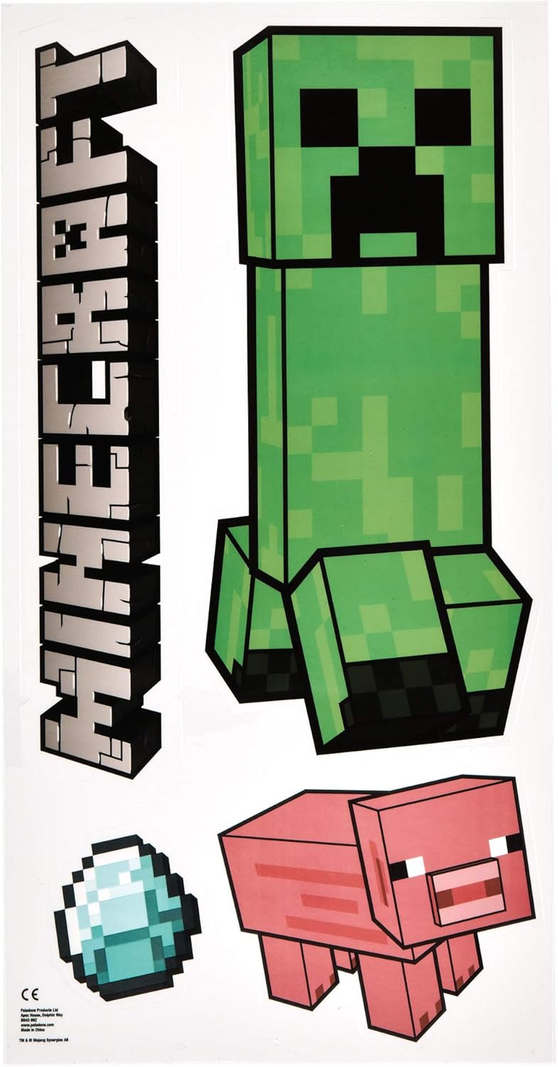 Stickers muraux Minecraft en vinyle, lot de 4 feuilles amovibles Paladone – Image 6