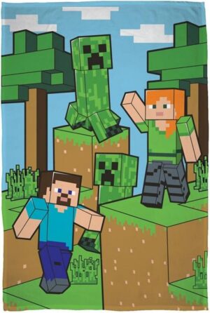 Plaid polaire Minecraft Steve 100 x 150 cm pour enfant