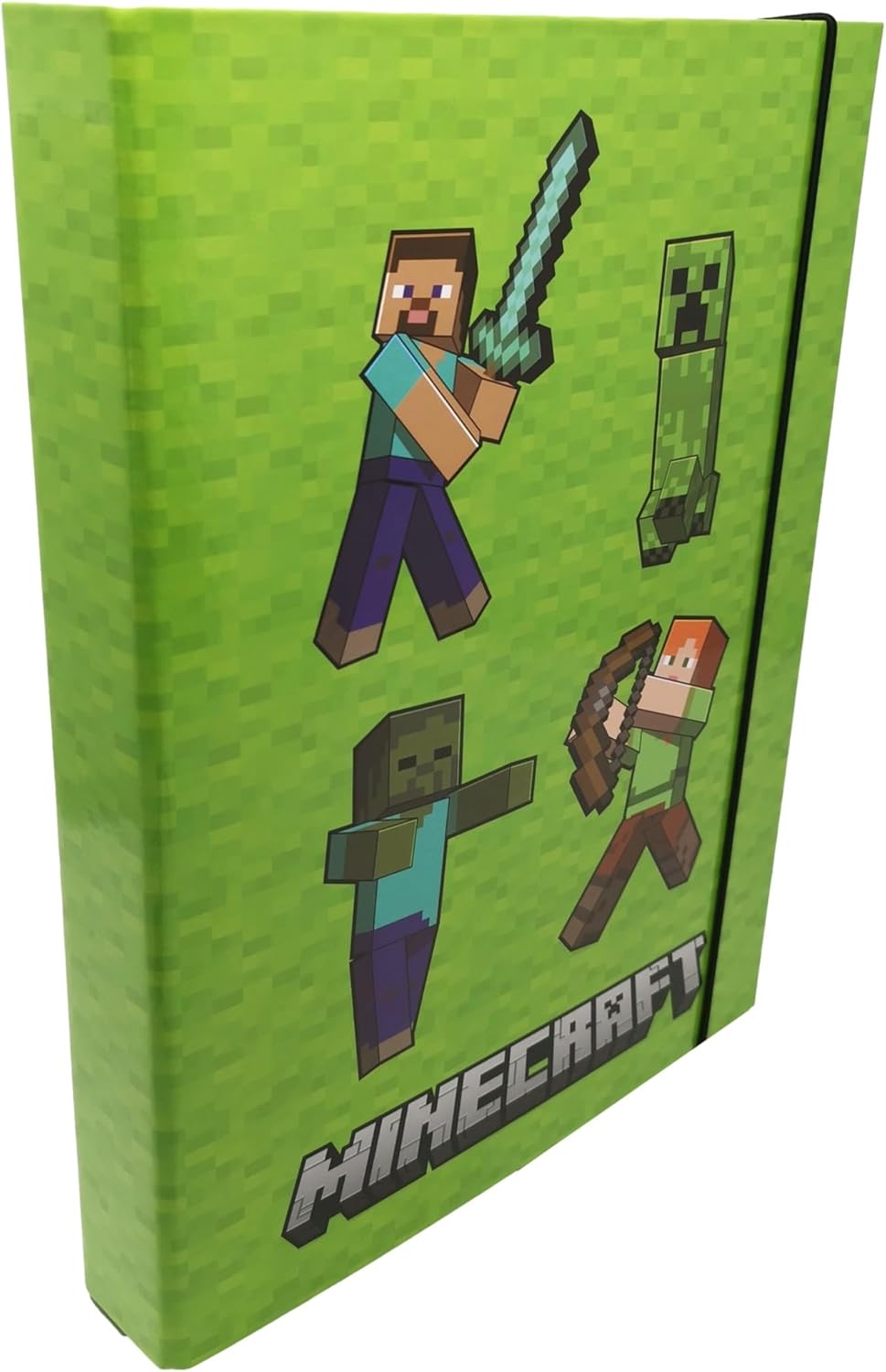 Classeur A4 Minecraft vert pour cartable avec rabat intérieur – Image 3