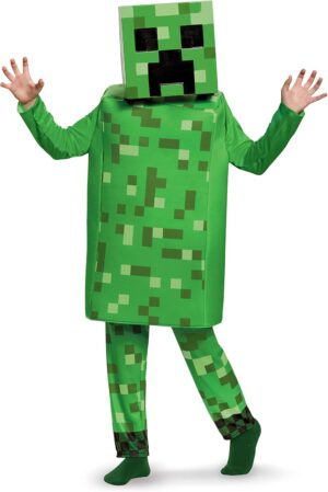 Costume enfant Minecraft Craqueleur avec masque et tunique 3D
