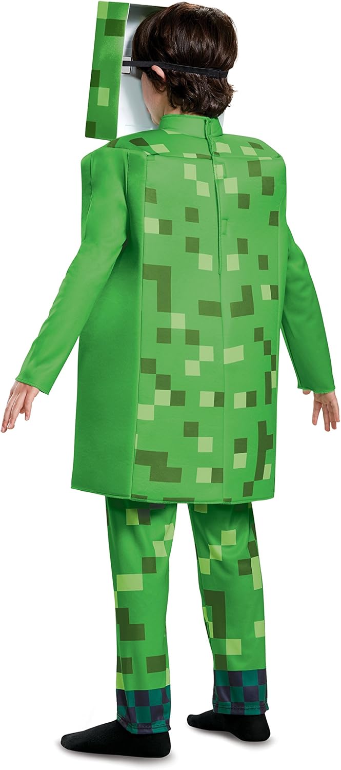 Costume enfant Minecraft Craqueleur avec masque et tunique 3D – Image 2