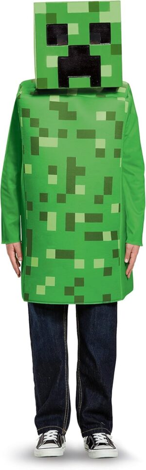 Déguisement classique Minecraft Creeper avec demi-masque - Taille L