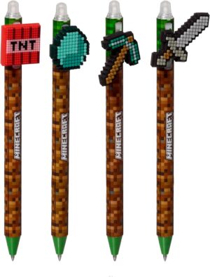 Stylo effaçable Minecraft Tools avec embout en PVC