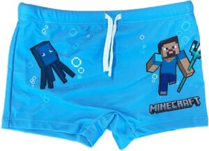 Short de bain boxer Minecraft Steve et monstres en polyester pour enfant garçon