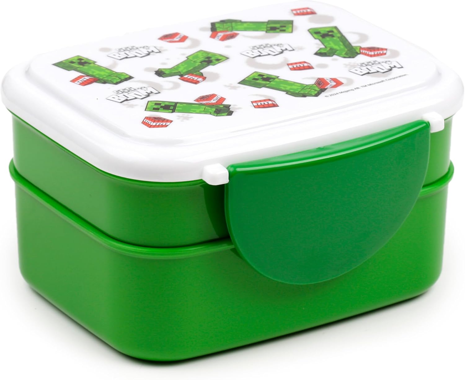Boîte bento Minecraft Creeper et TNT avec couverts