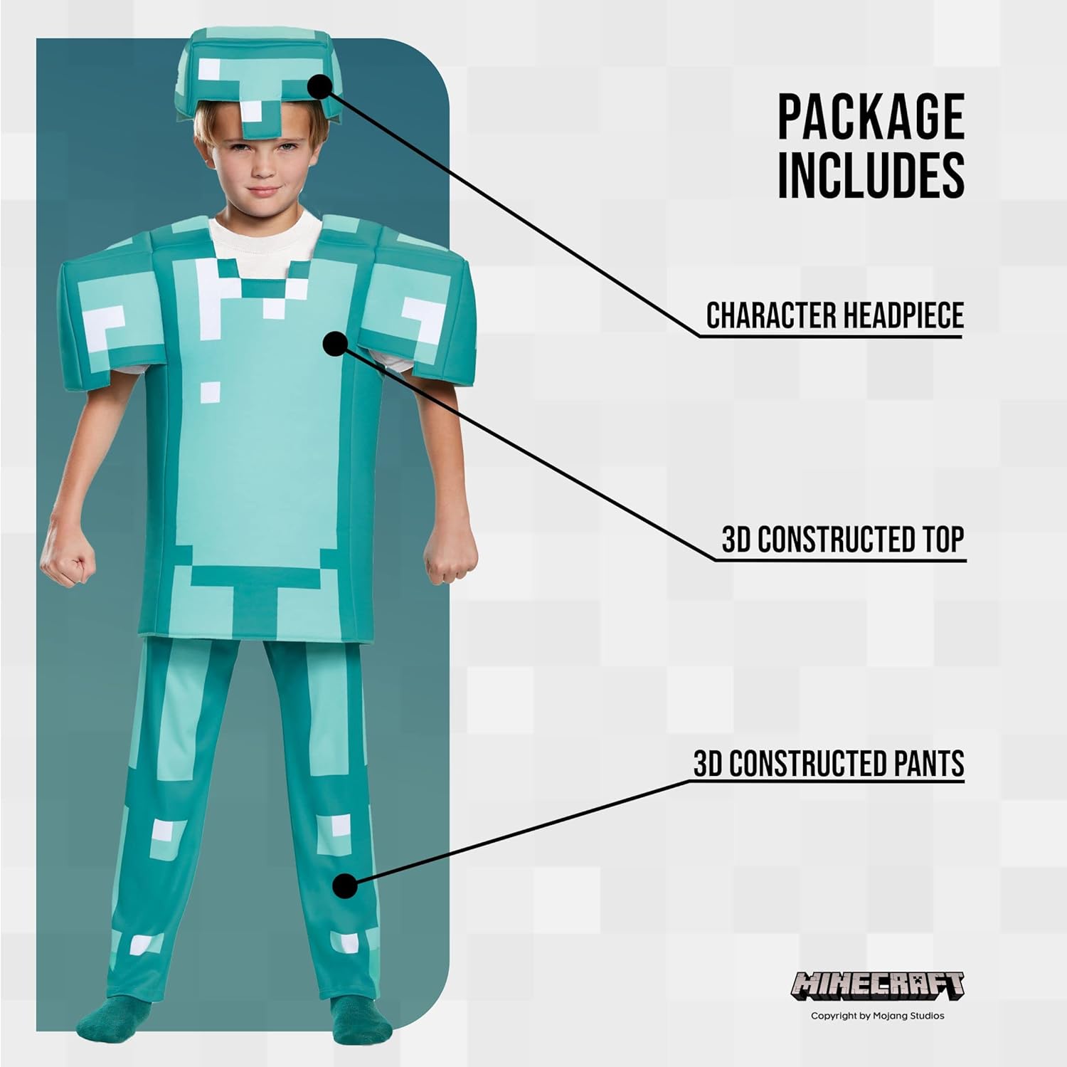 Déguisement enfant Minecraft Deluxe Armure de Diamant – Image 3