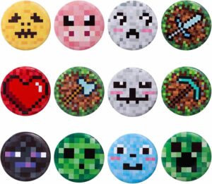 Pins Minecraft Miner, lot de 12 badges pour sacs de fête