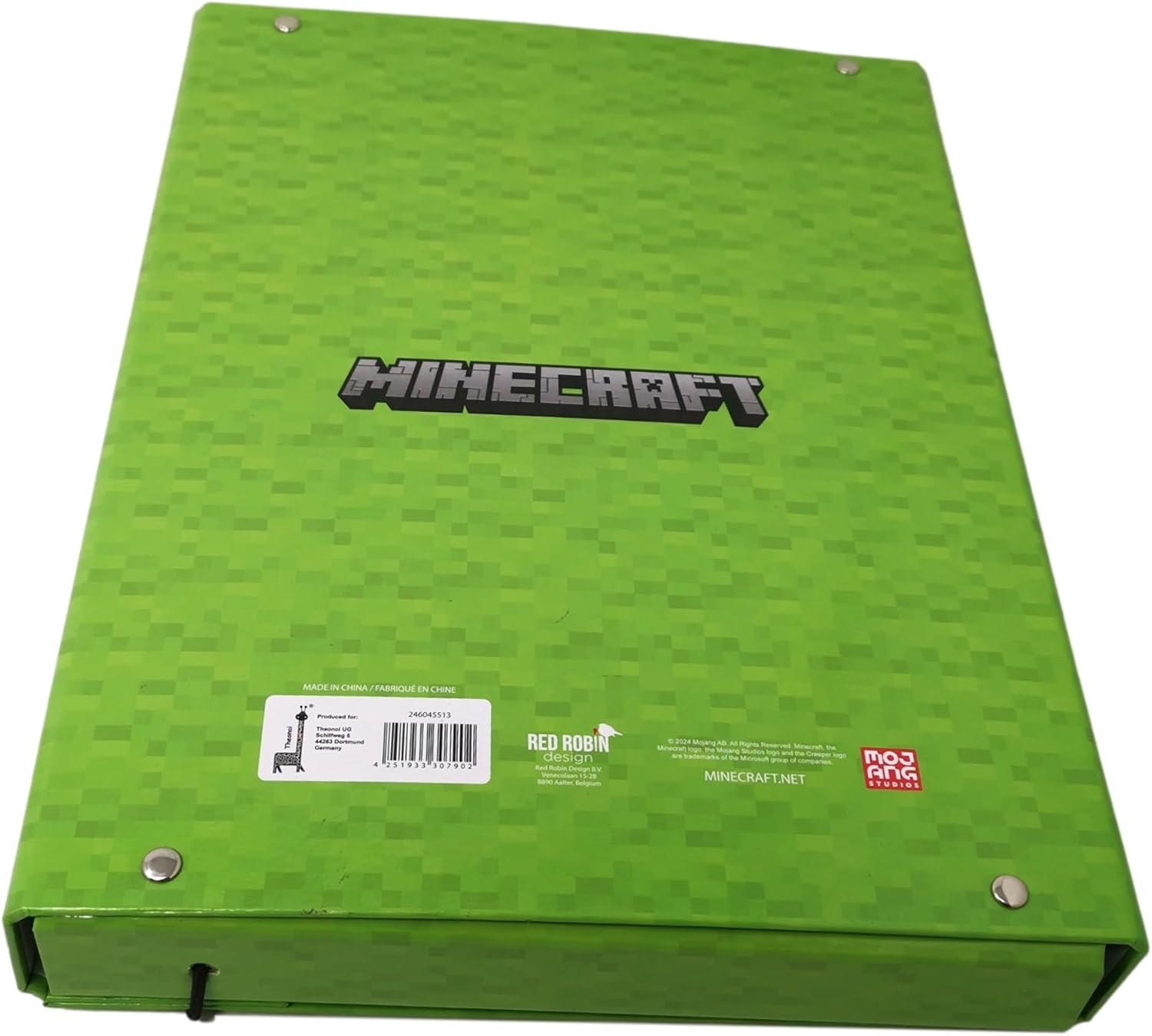 Classeur A4 Minecraft vert pour cartable avec rabat intérieur – Image 6