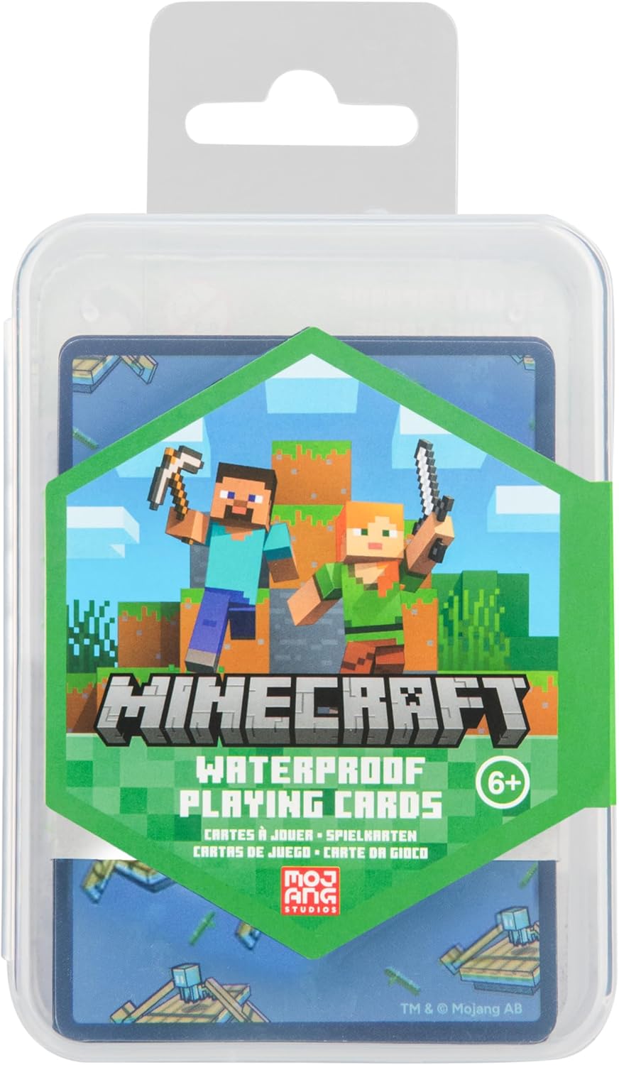 Cartes à jouer Minecraft imperméables Paladone avec étui en relief – Image 5