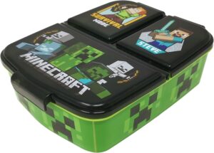 Boîte goûter Minecraft enfant à 3 compartiments