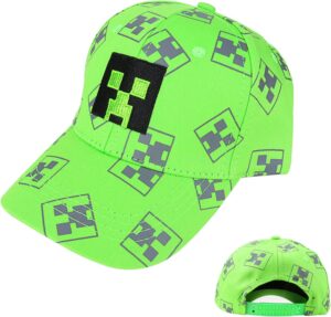 Casquette enfant Minecraft Creeper réglable verte