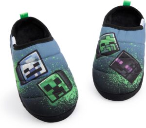 Pantoufles Minecraft slip-on multicolores style graffiti pour garçons