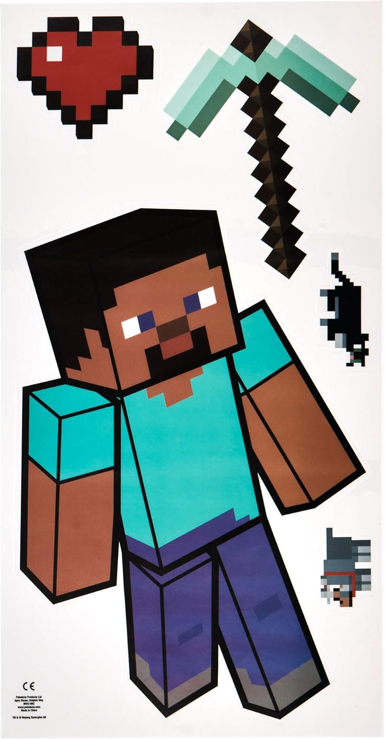 Stickers muraux Minecraft en vinyle, lot de 4 feuilles amovibles Paladone – Image 7