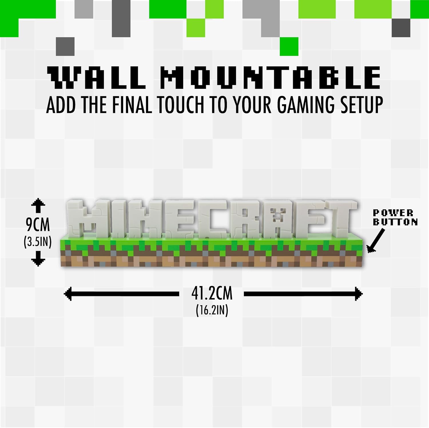 Lampe logo Minecraft à 2 modes de lumière, USB ou piles – Image 3