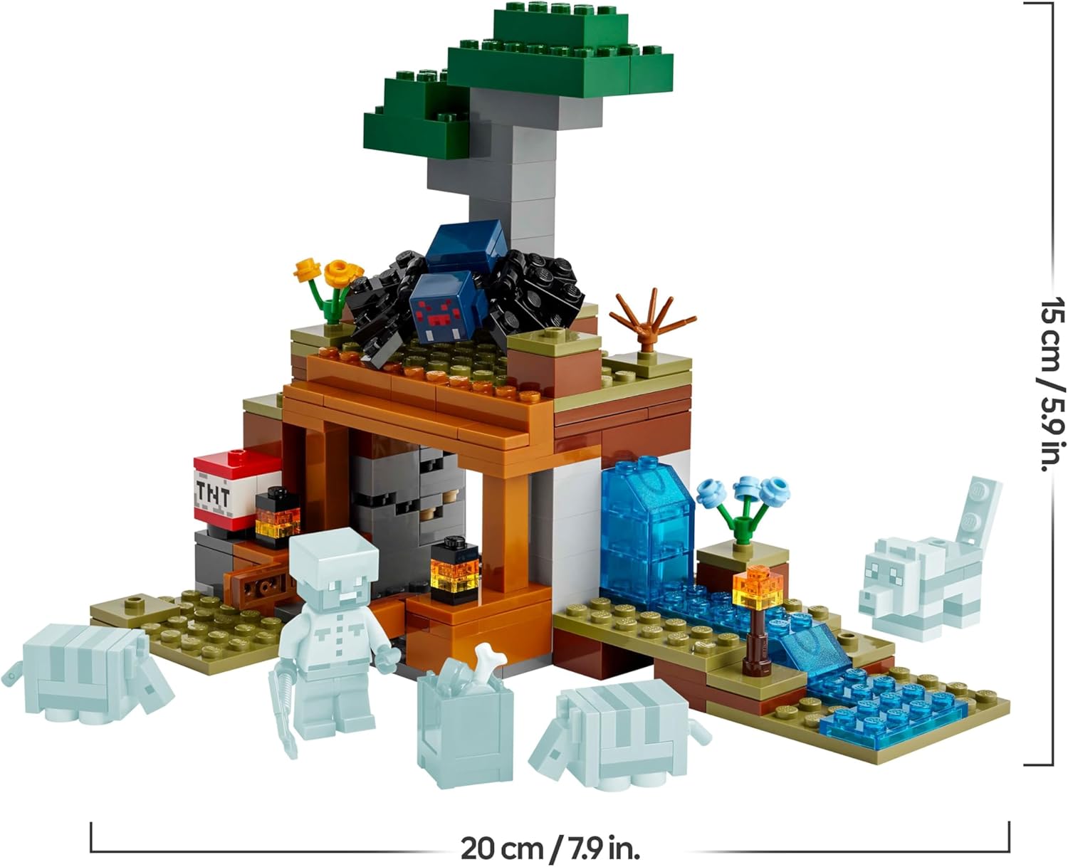 LEGO Minecraft Mine du tatou avec TNT, loup et araignée venimeuse – Image 8
