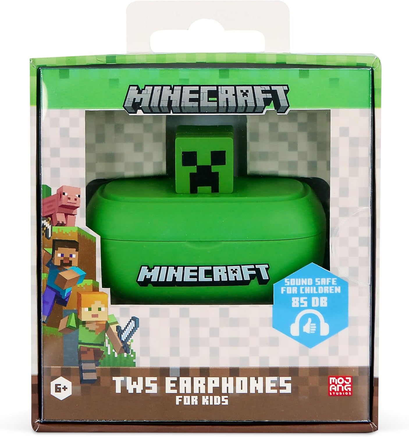 Écouteurs TWS Minecraft Creeper 3D avec étui vert – Image 5