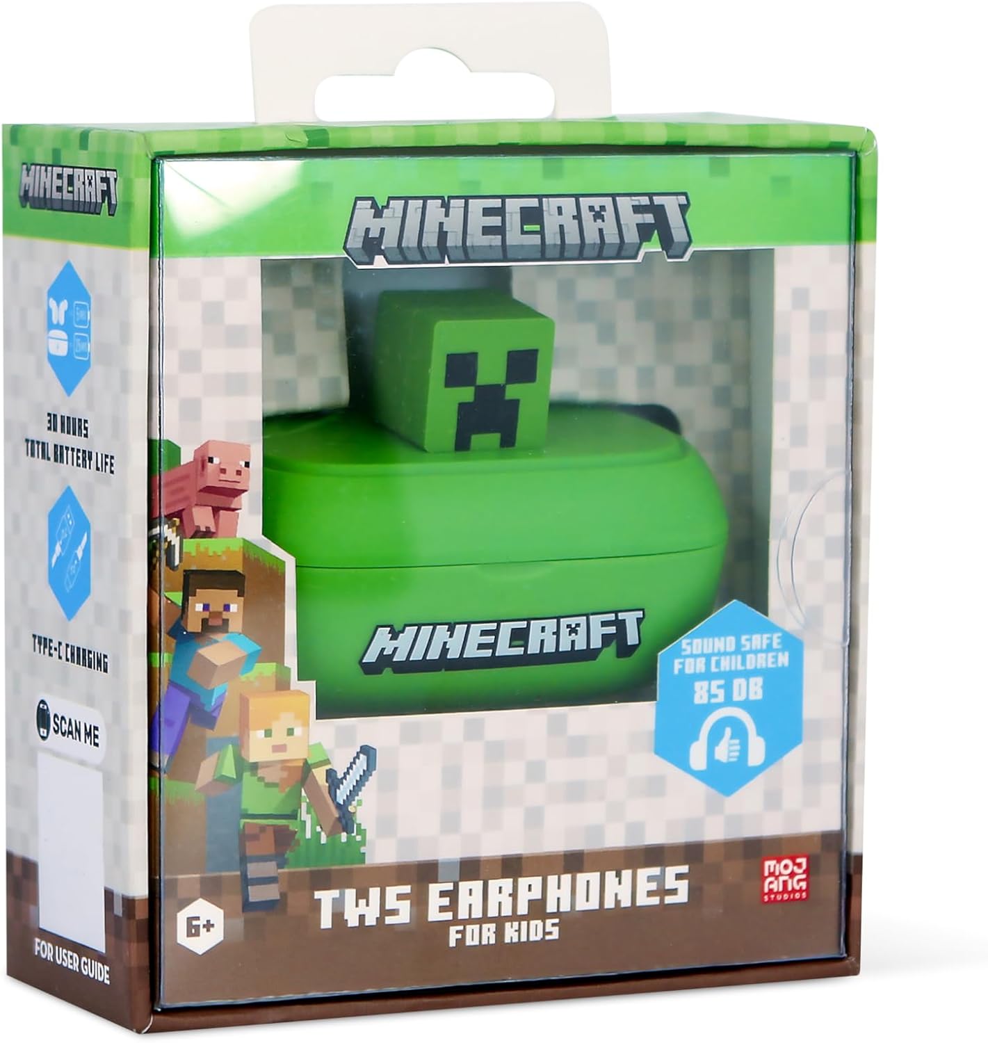 Écouteurs TWS Minecraft Creeper 3D avec étui vert – Image 8