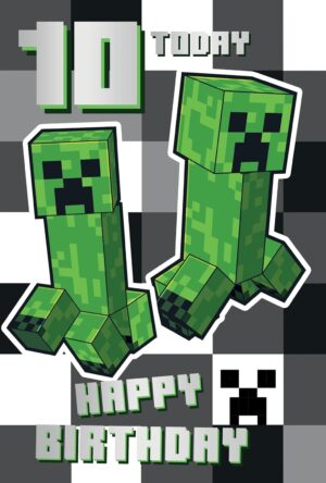 Carte pop-up Minecraft pour anniversaire 10 ans, format 22,86 x 12,7 cm