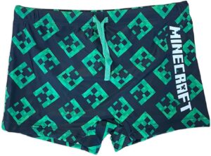 Boxer de bain Minecraft Creeper en polyester noir et vert
