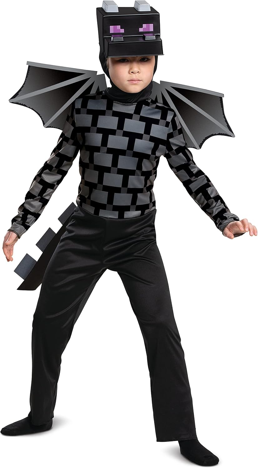 Déguisement enfant Minecraft Ender Dragon avec coiffe et ailes