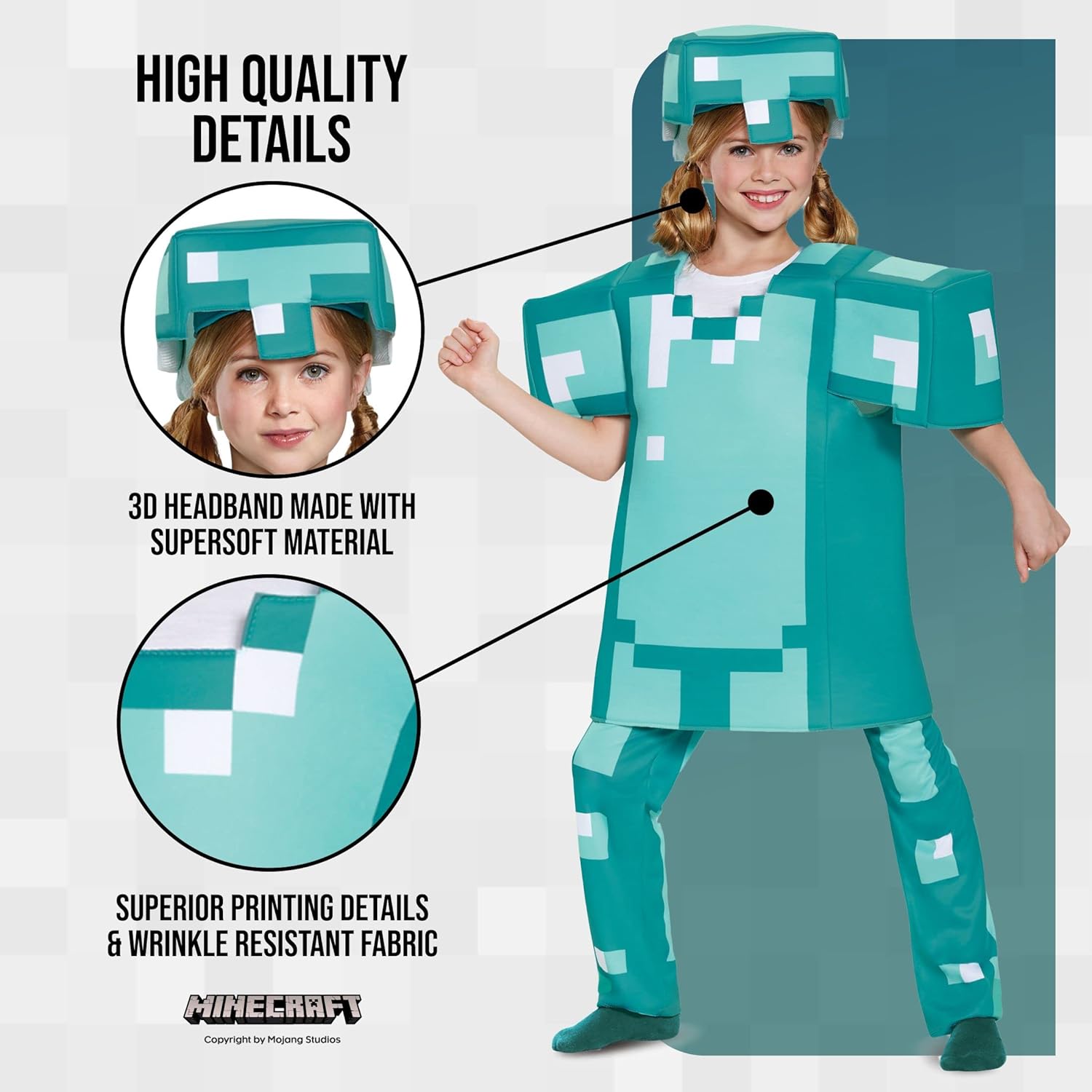 Déguisement enfant Minecraft Deluxe Armure de Diamant – Image 4