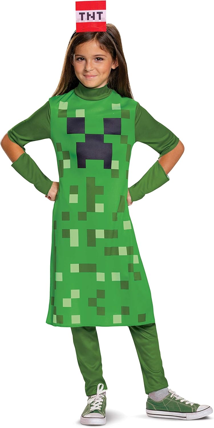 Costume Creeper Minecraft pour fille, taille M