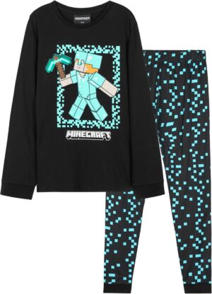 Ensemble pyjama long Minecraft en coton pour garçon
