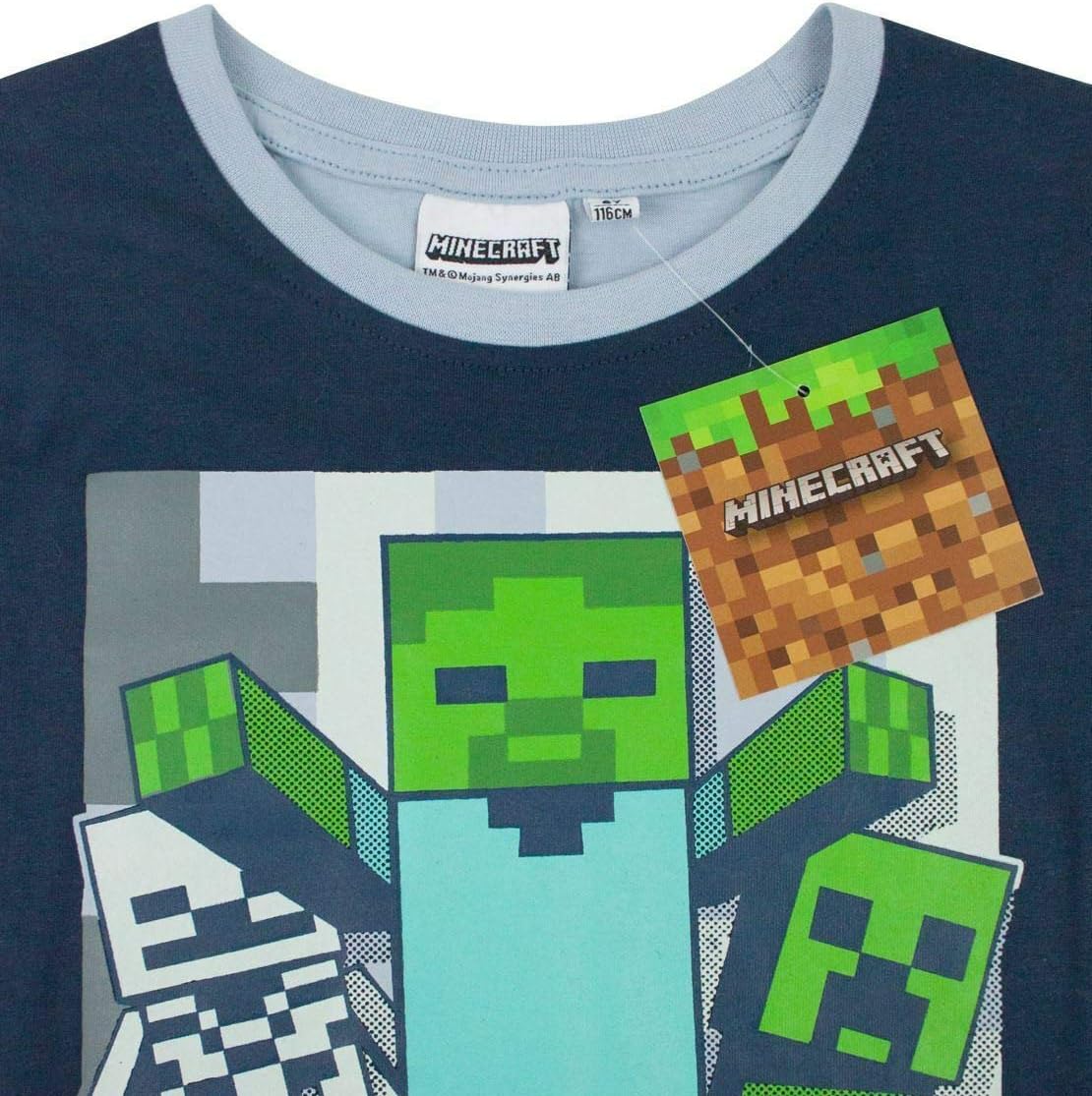 Ensemble pyjama court Minecraft Undead bleu enfant 8 ans – Image 5