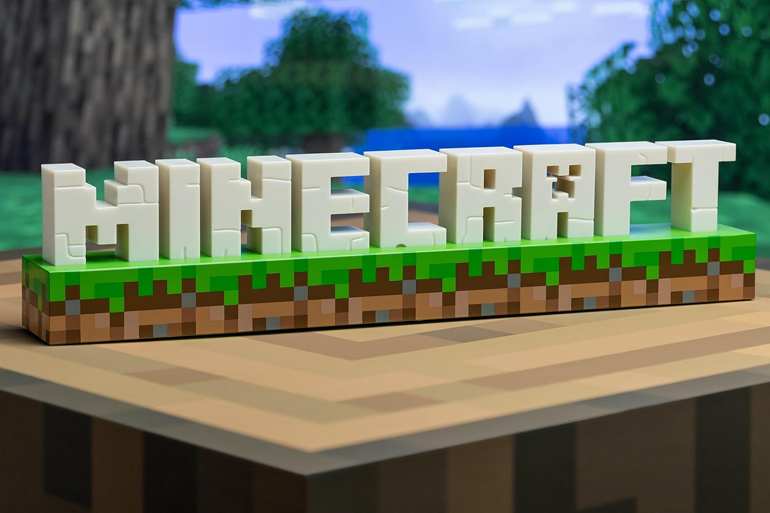 Lampe logo Minecraft à 2 modes de lumière, USB ou piles – Image 2