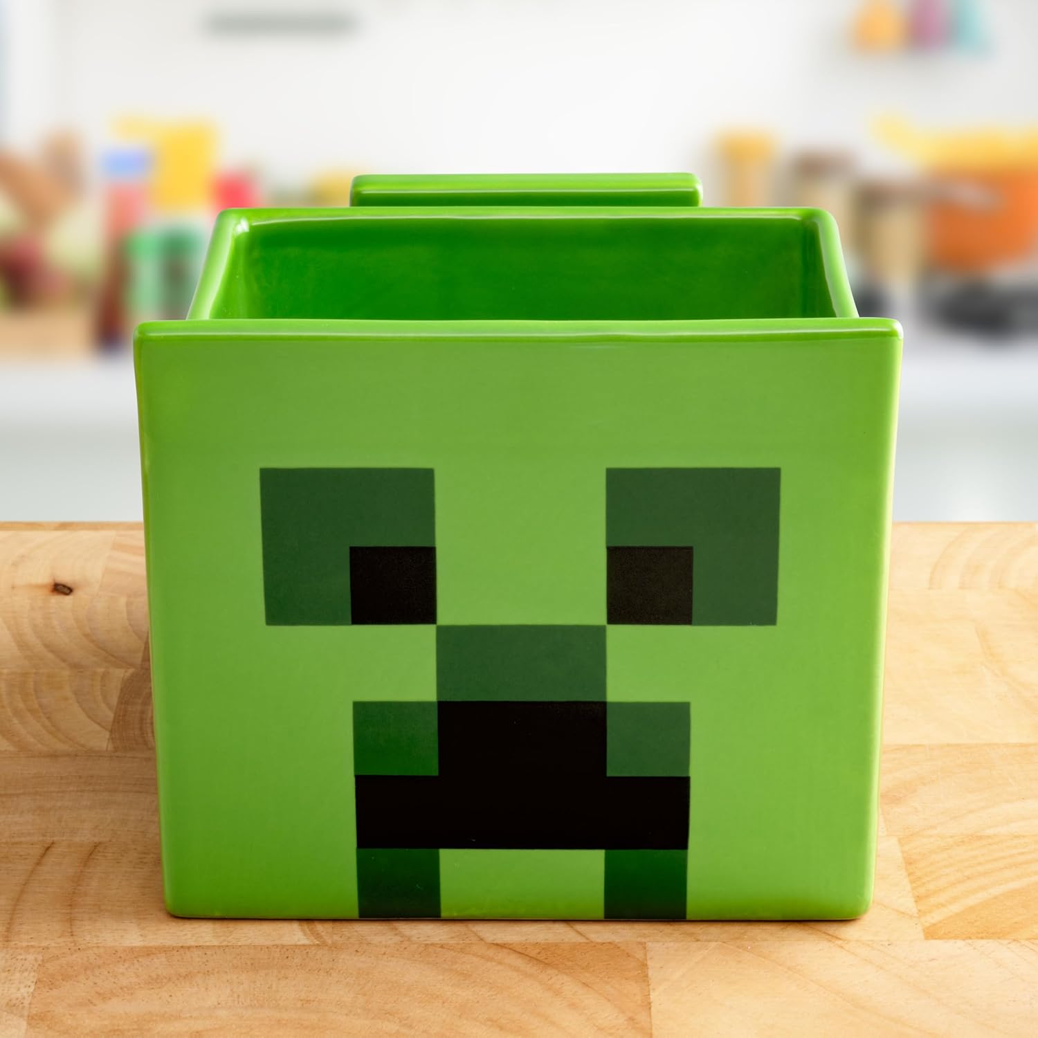 Bol à collation Minecraft Creeper 2 en 1 en céramique avec support téléphone – Image 3
