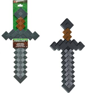 Épée en pierre Minecraft au design pixélisé pour jeu de rôle