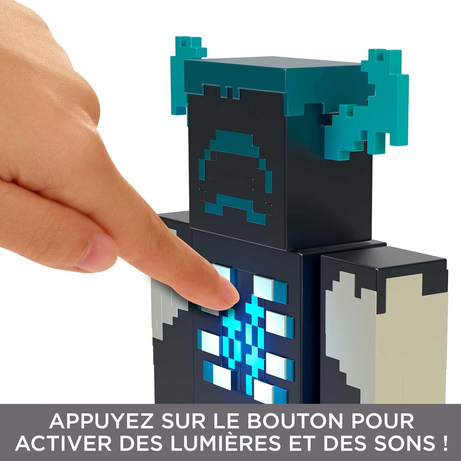 Figurine Minecraft Warden Gardien avec mode Attaque, lumières et sons HHK89 – Image 3