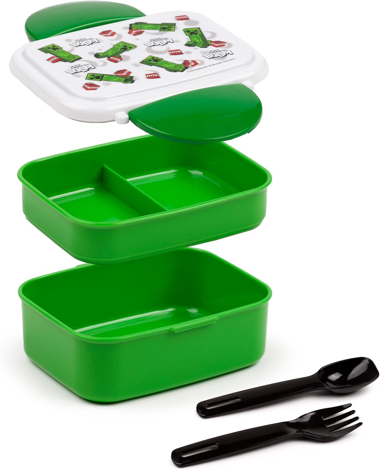 Boîte bento Minecraft Creeper et TNT avec couverts – Image 2