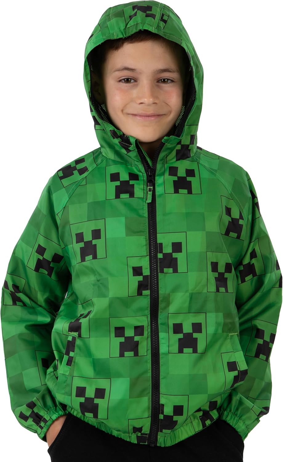 Manteau imperméable Minecraft Creeper pour enfant – Image 2