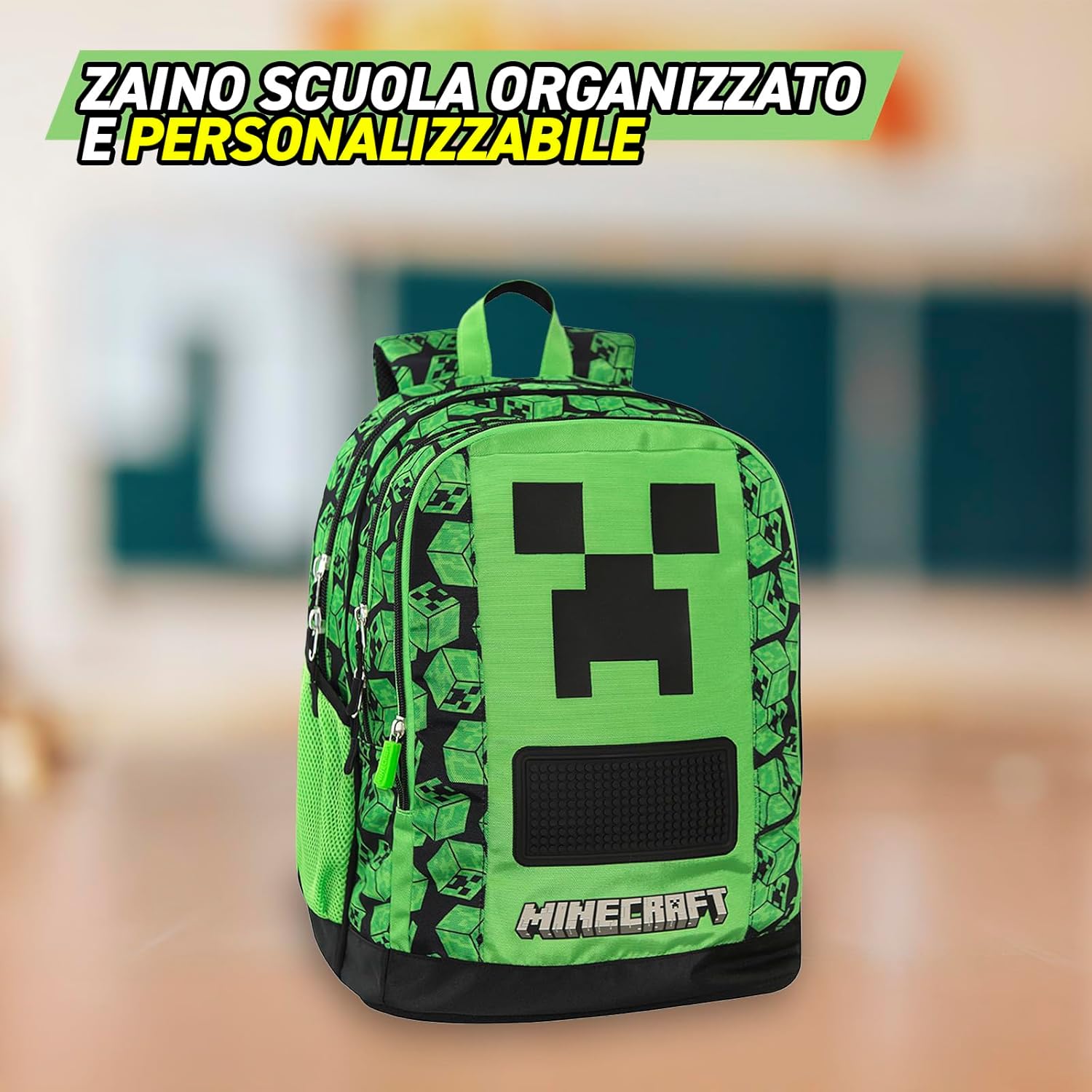 Sac à dos scolaire Minecraft 2 grands espaces 32 x 43 – Image 5